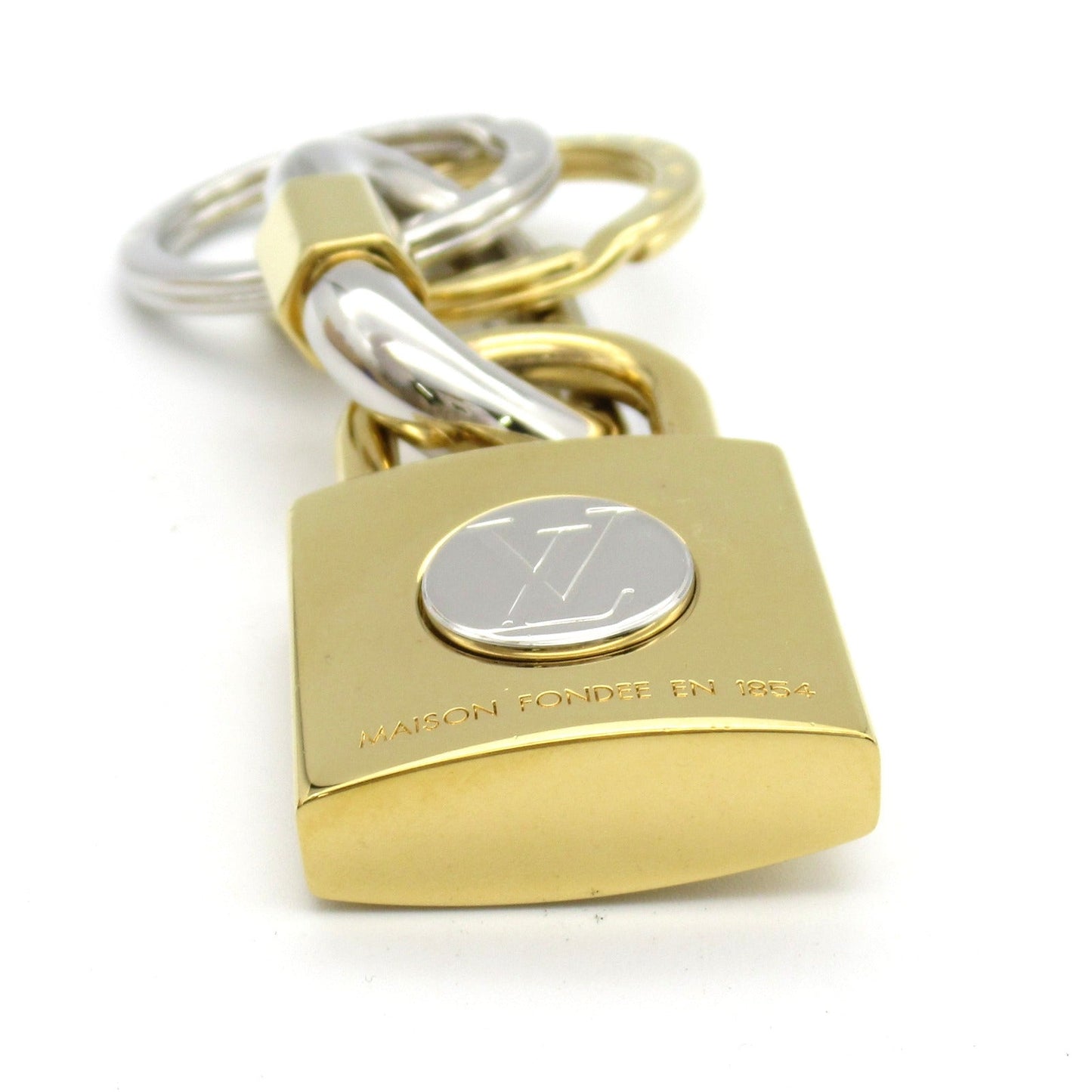 Louis Vuitton Metal LV Padlock Charm Keychain