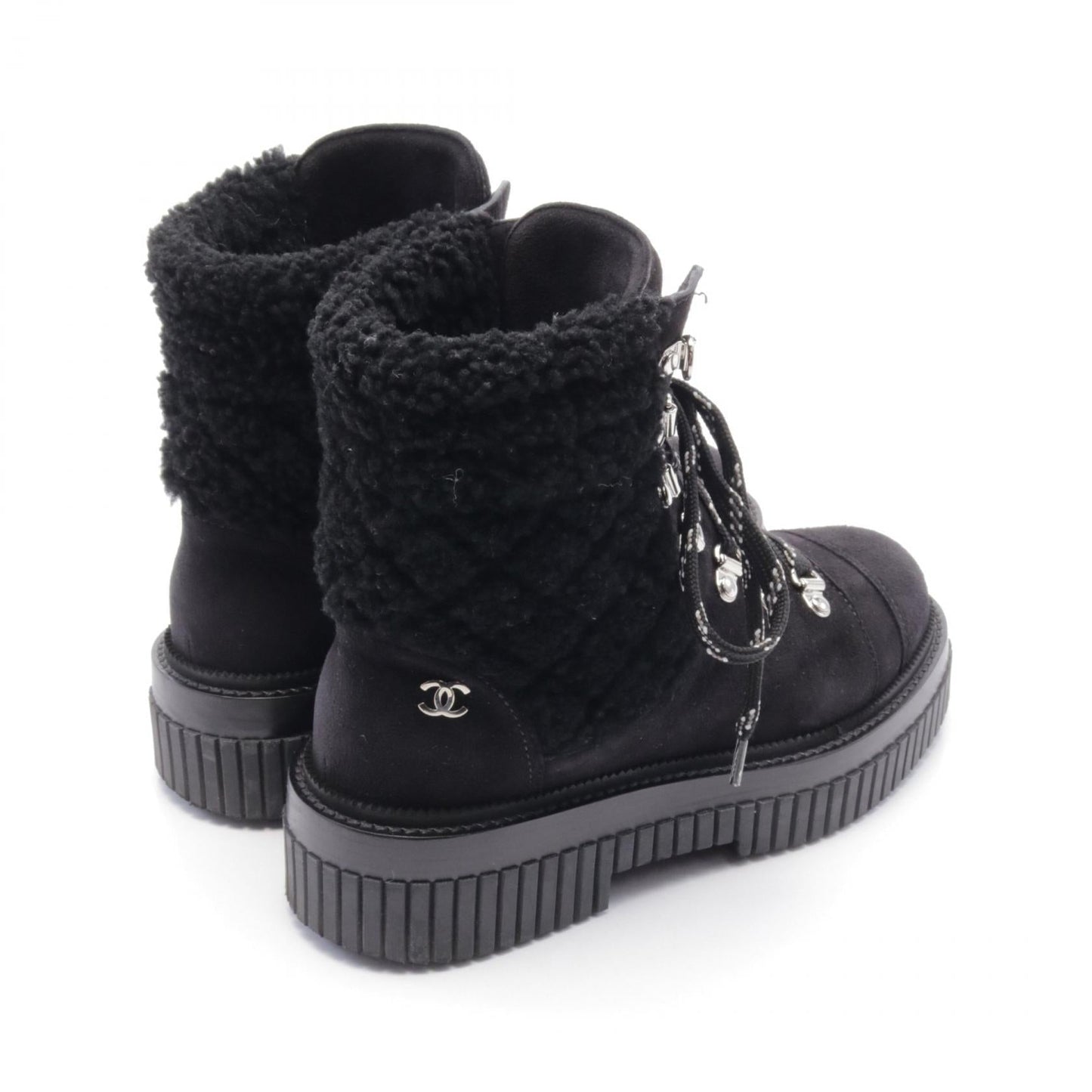 Chanel Suede Boa Matelasse Boots G37813