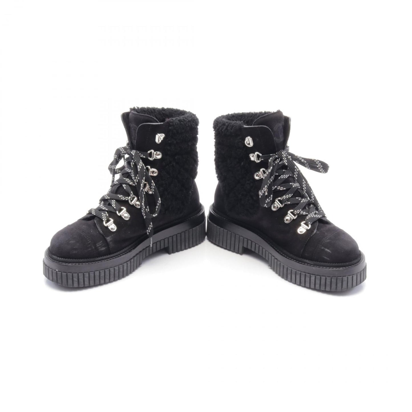 Chanel Suede Boa Matelasse Boots G37813