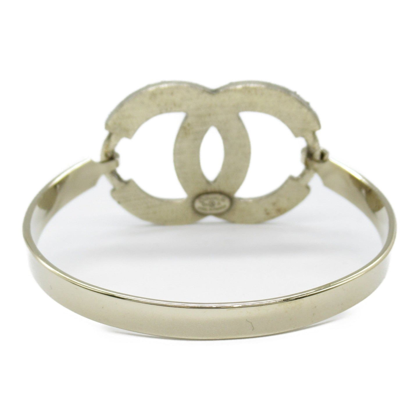 Chanel Coco Mark Bangle Gold Plated Stone