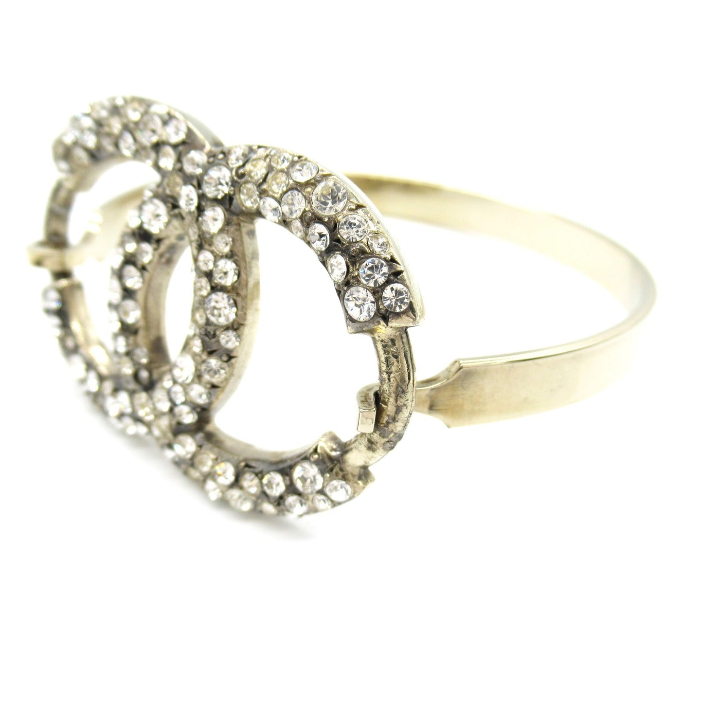 Chanel Coco Mark Bangle Gold Plated Stone