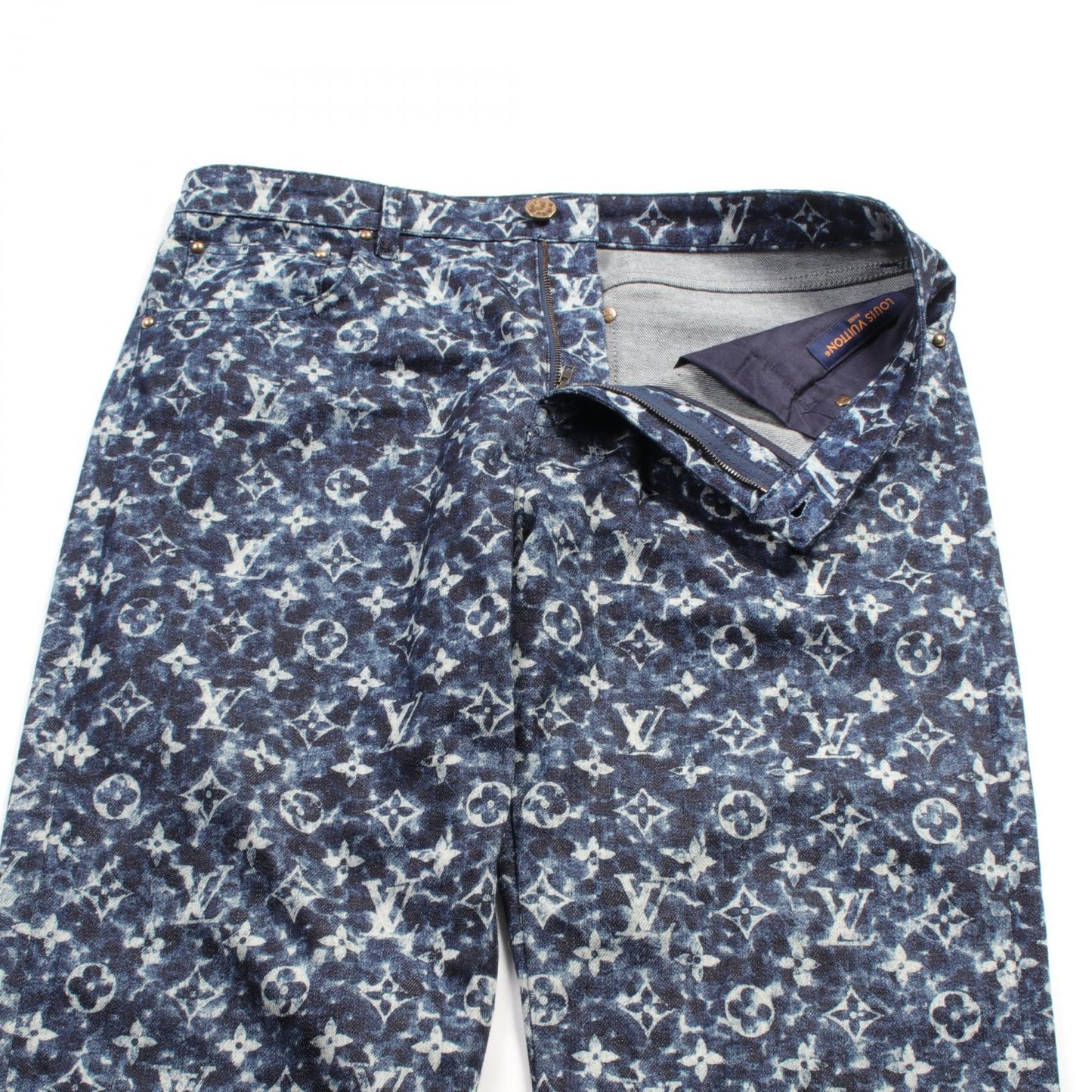 Louis Vuitton Monogram Denim Pants Cotton