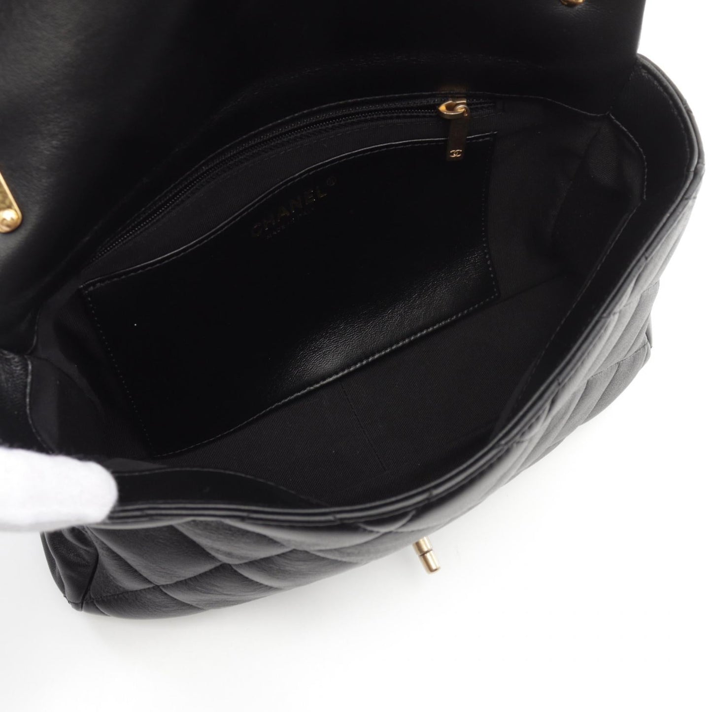 Chanel Lambskin Large Flap Shoulder Bag Black
