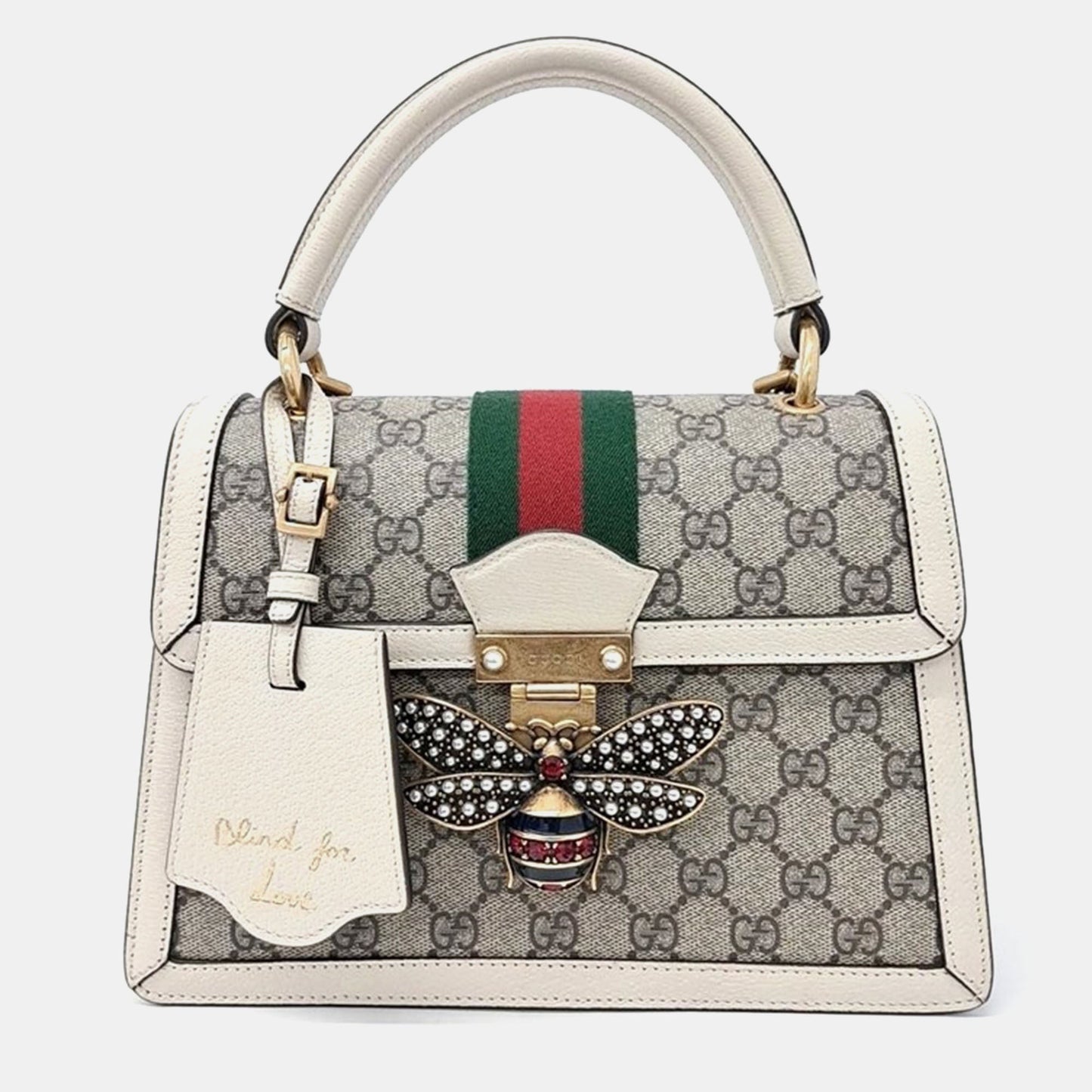 Luxury Gucci Trending 2025 Multicolor GG Canvas Queen Margaret Top Handle Bag