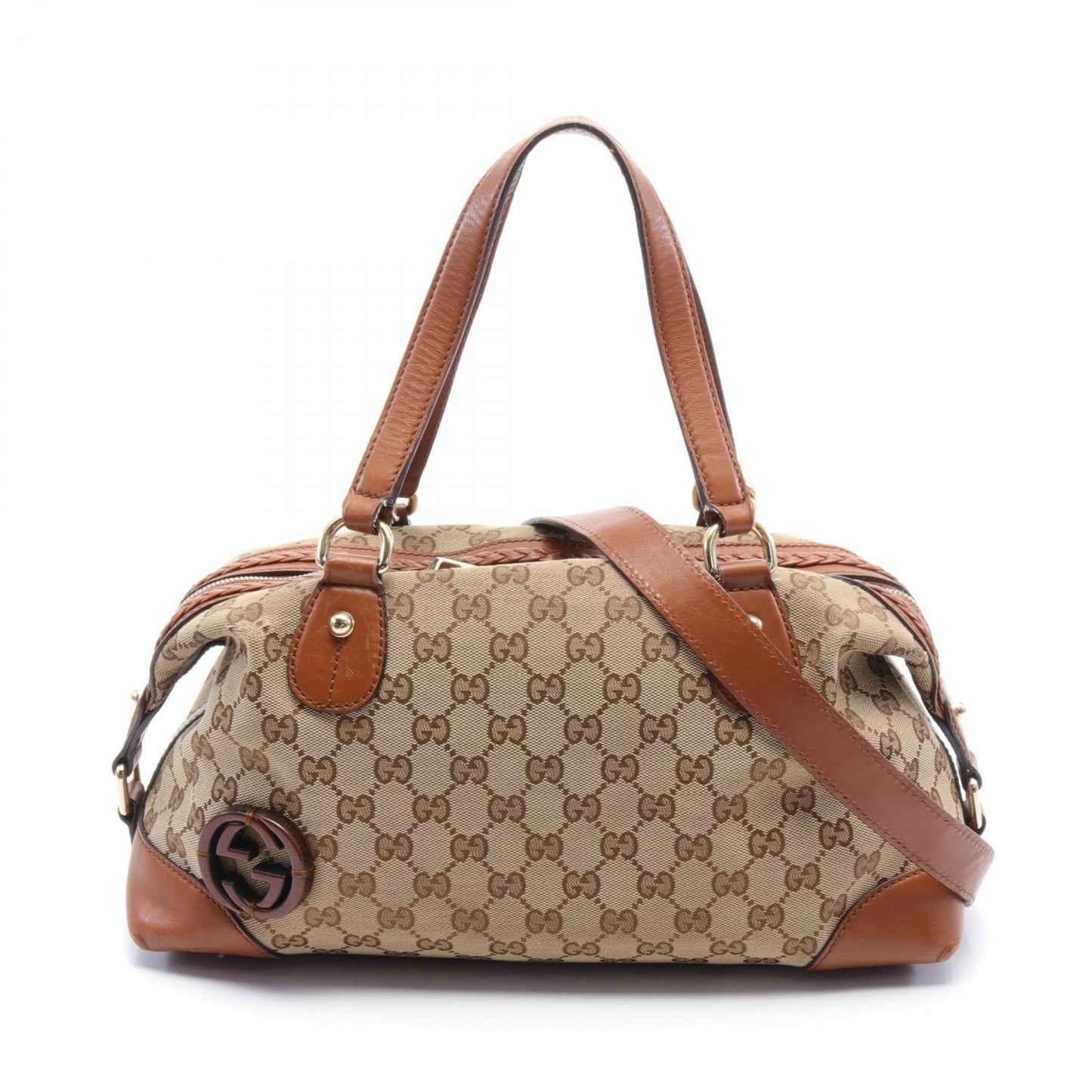 Luxury Gucci Trending 2025 Brick Lane GG Canvas Leather Handbag