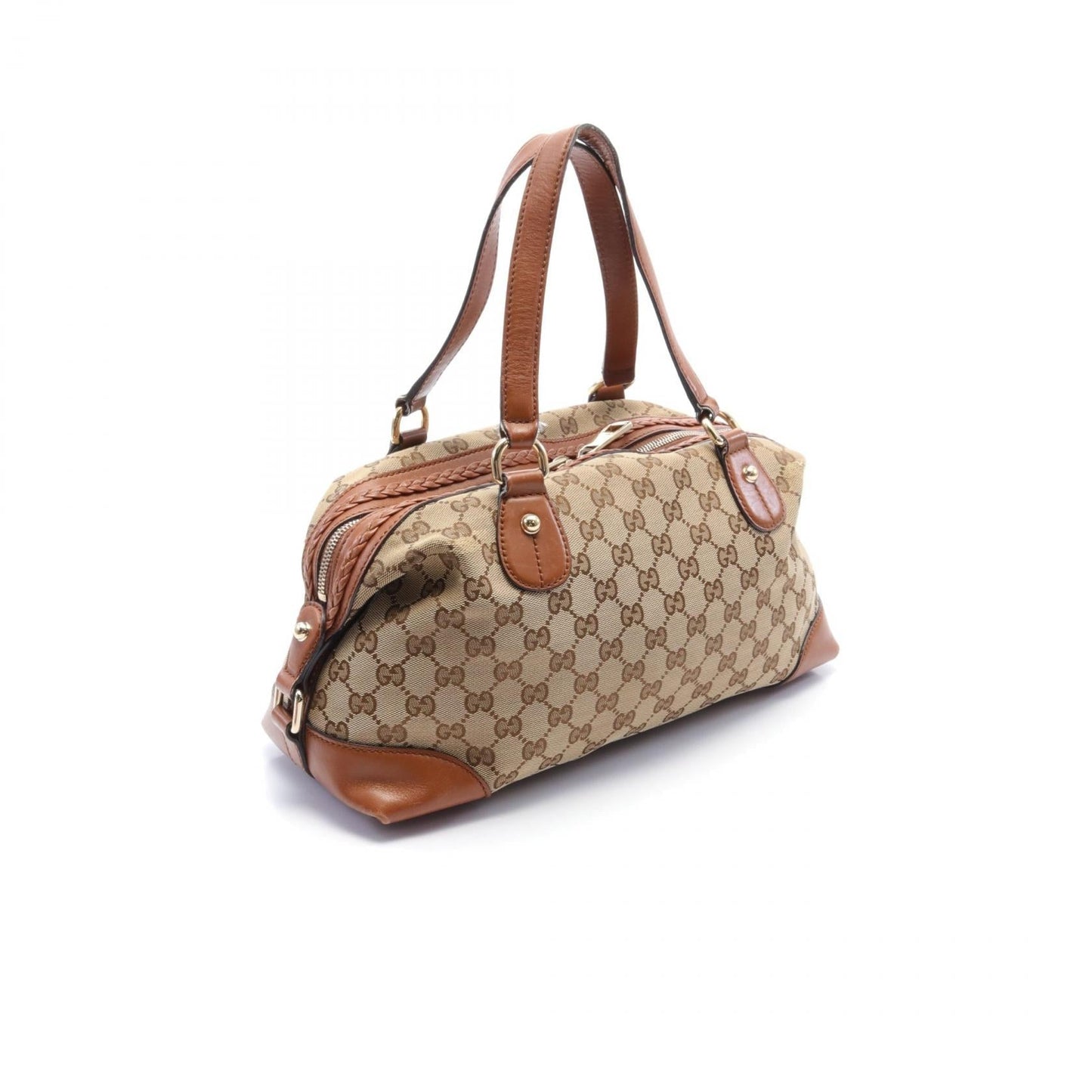 Luxury Gucci Trending 2025 Brick Lane GG Canvas Leather Handbag