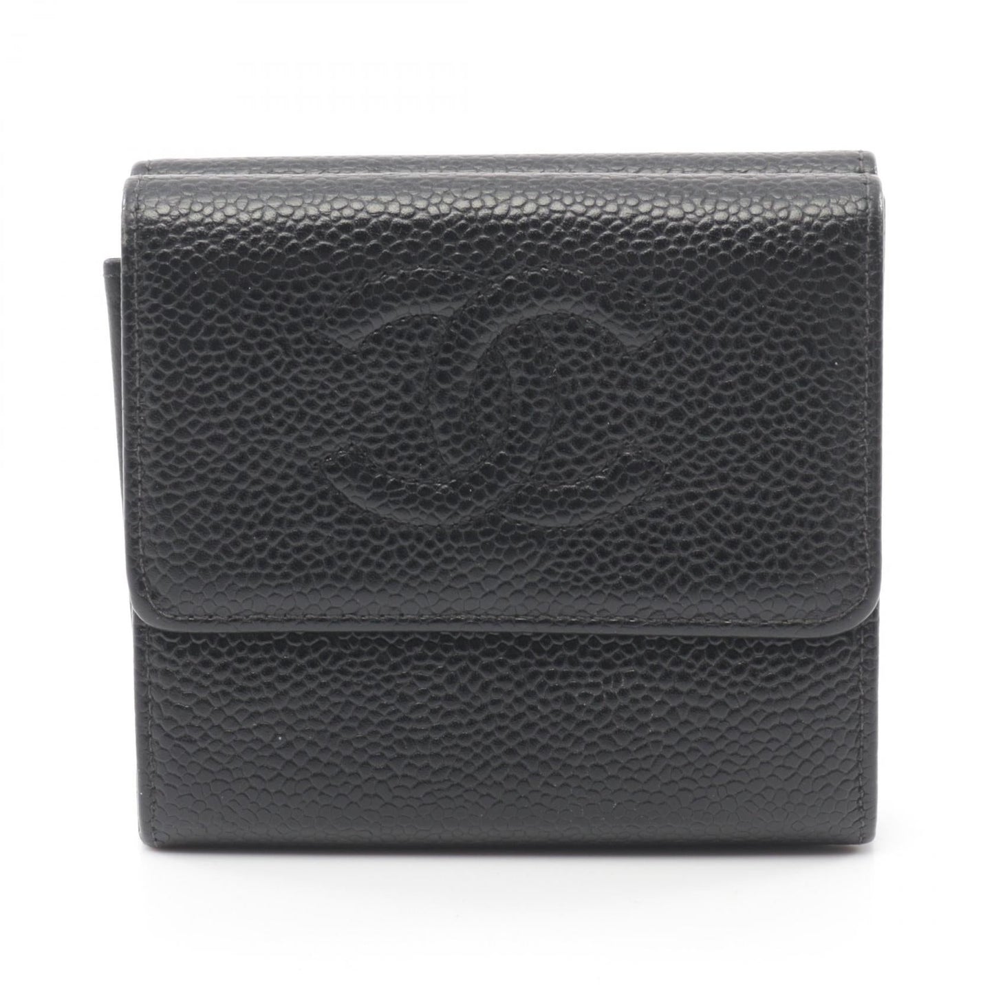 Chanel Leather Tri-Fold Wallet Black