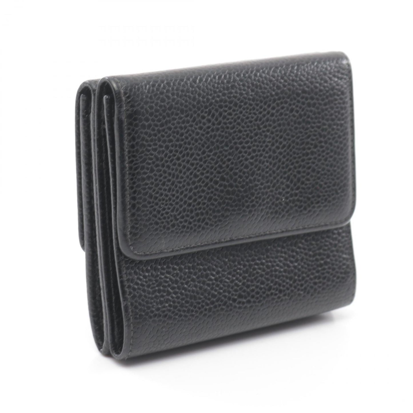 Chanel Leather Tri-Fold Wallet Black