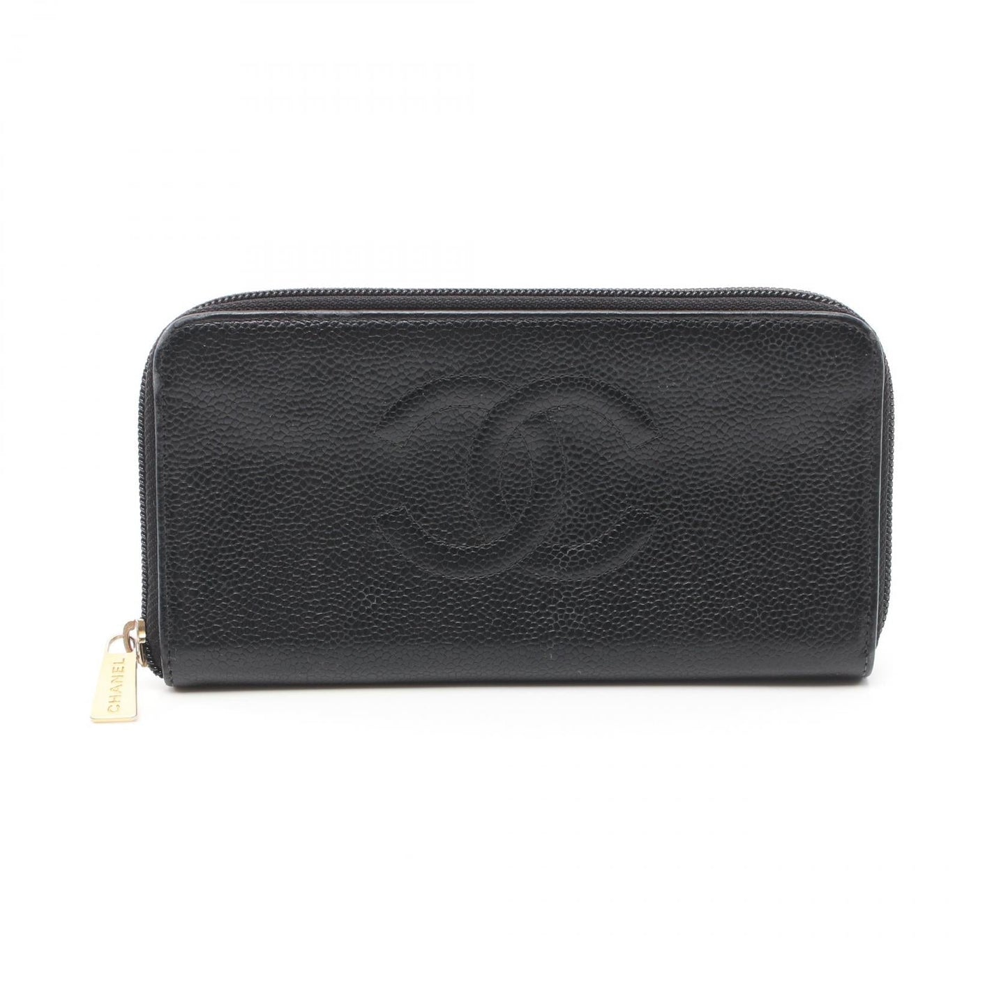 Chanel Coco Mark Caviar Skin Round Zipper Wallet Leather Long Wallet 8174531 in New Condition