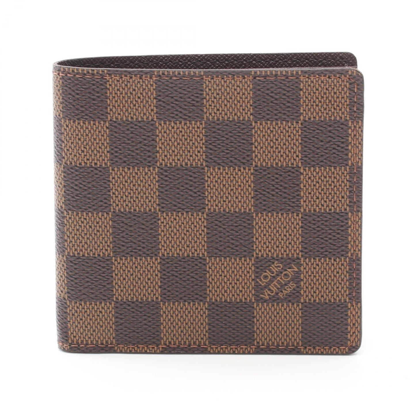 Louis Vuitton Damier Ebene Marco Wallet  Canvas Short Wallet N61675 in New Condition