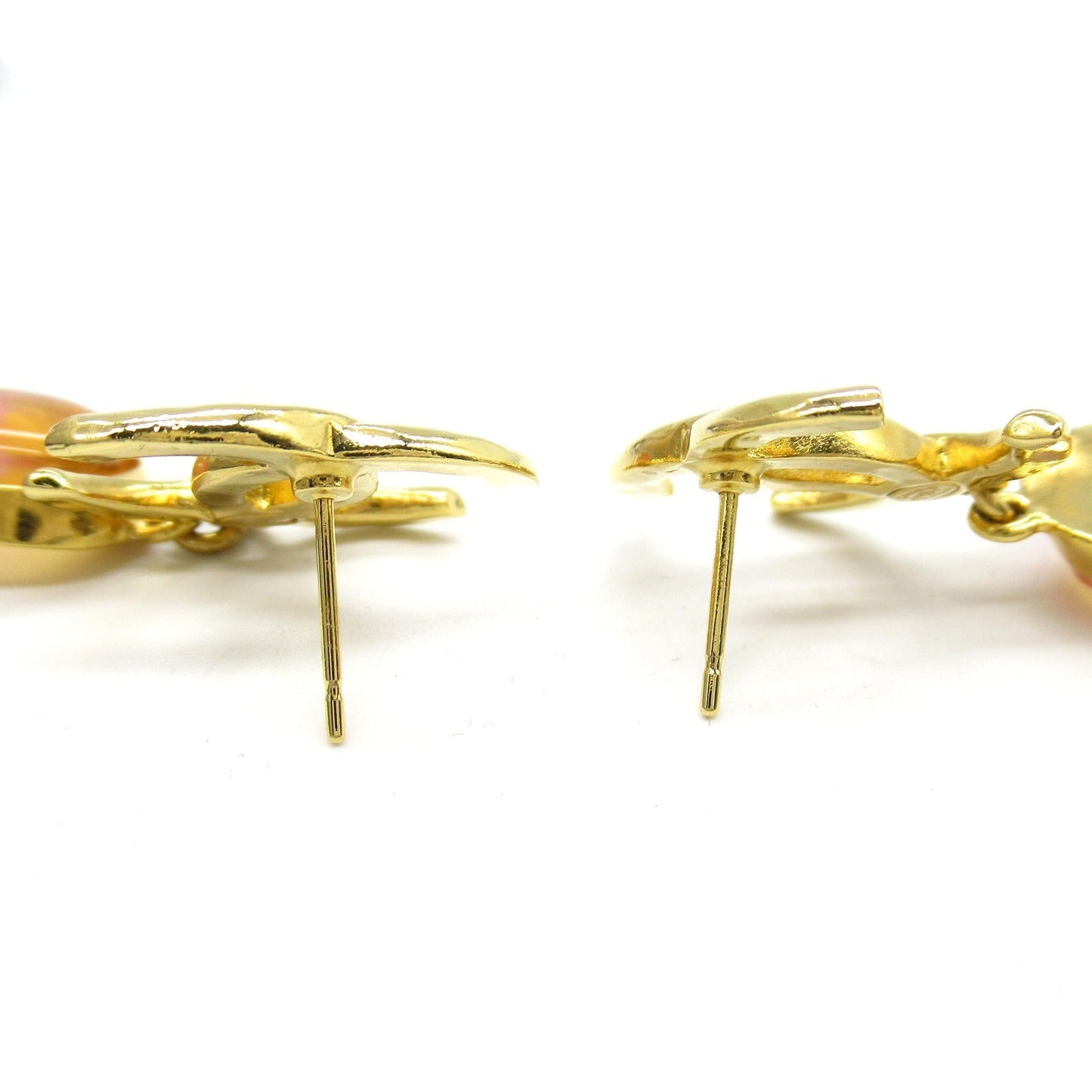 Chanel Gold Plated Stone Earrings ABA136