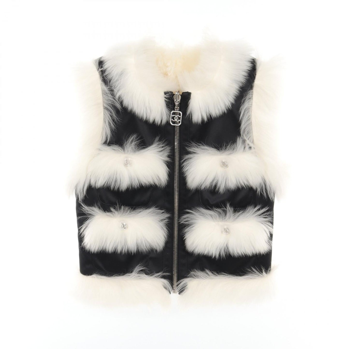 Chanel Coco Neige Vest Polyester Shearling