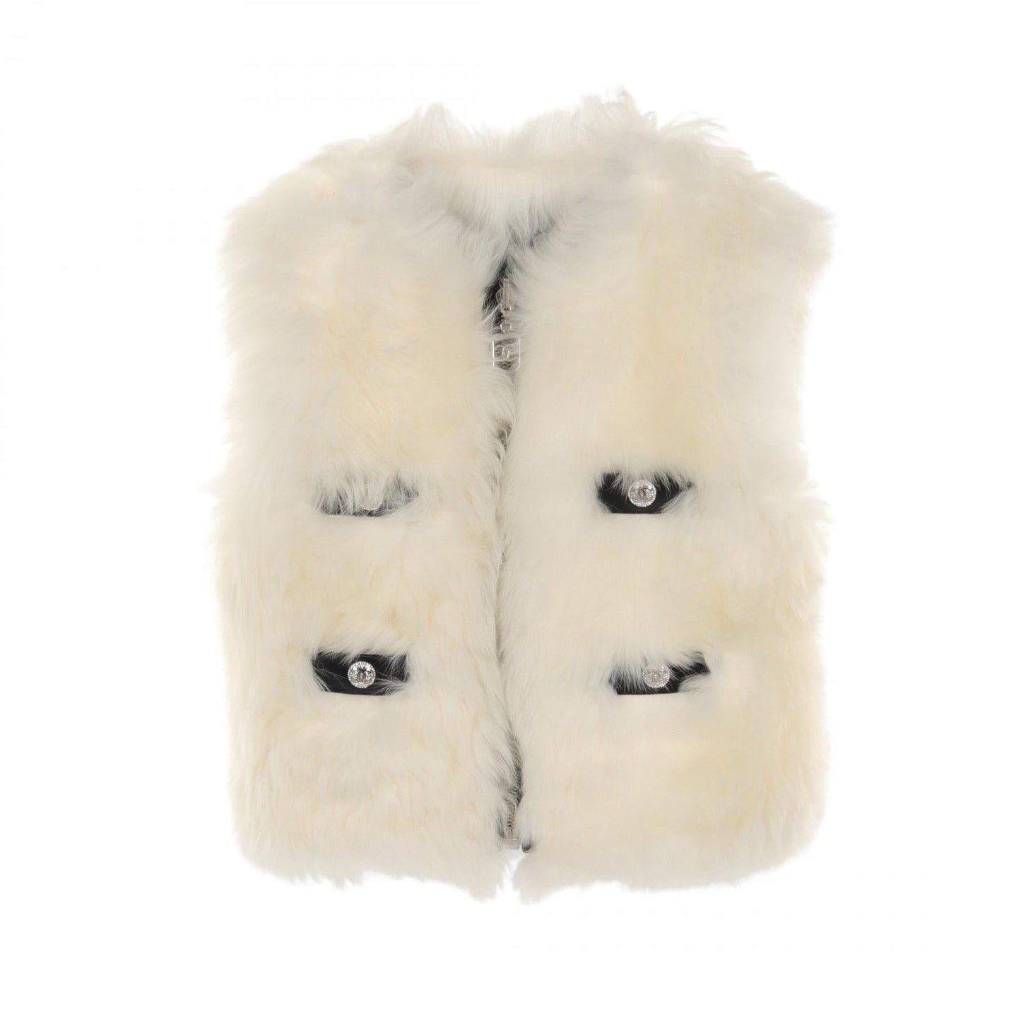 Chanel Coco Neige Vest Polyester Shearling