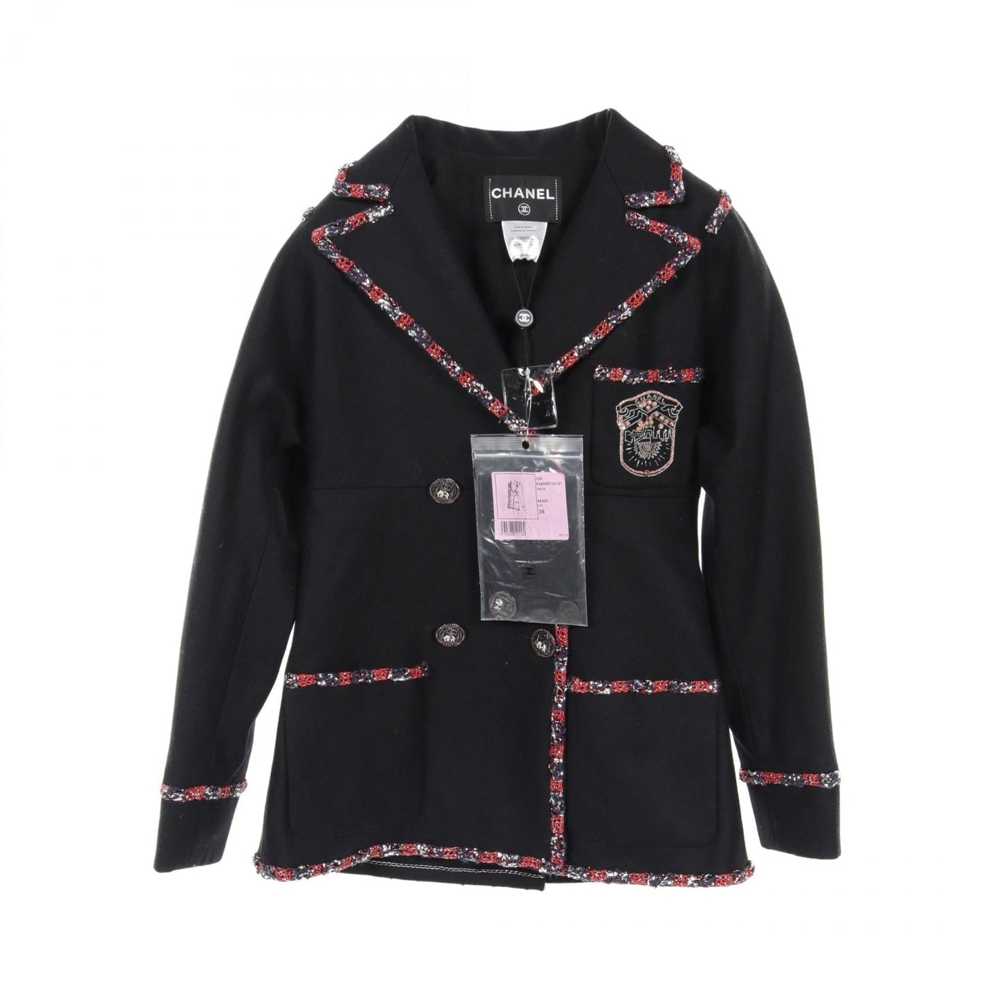 Chanel Wool Cashmere Emblem Coat