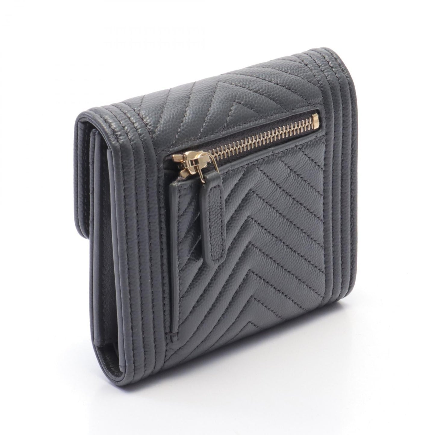 Chanel Boy Chanel Mini Wallet Leather Short Wallet A84432 in New Condition
