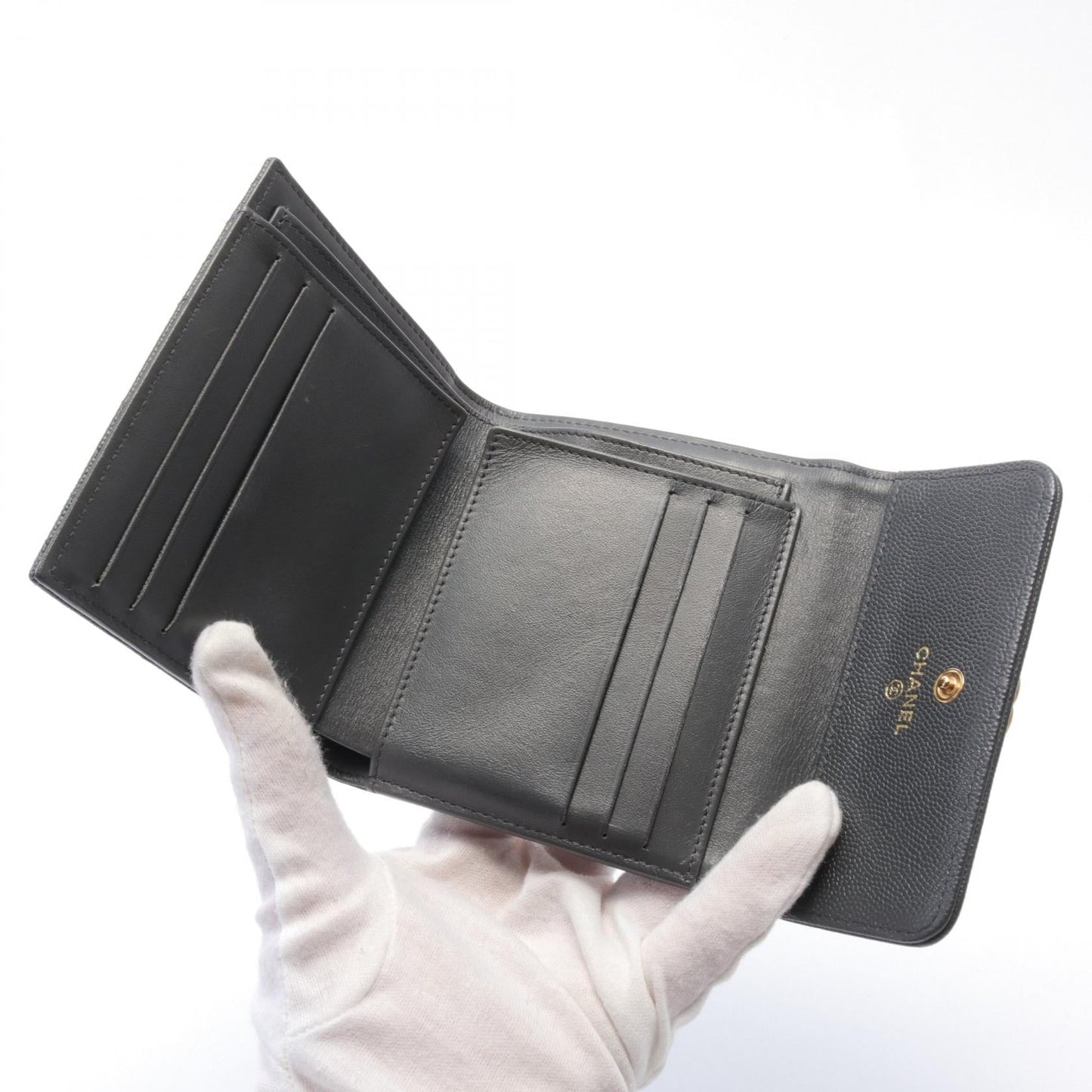 Chanel Boy Chanel Mini Wallet Leather Short Wallet A84432 in New Condition