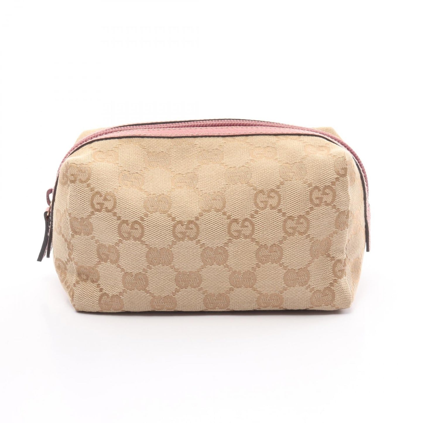 Luxury Gucci Trending 2025 GG Canvas Leather Pouch Beige/Pink
