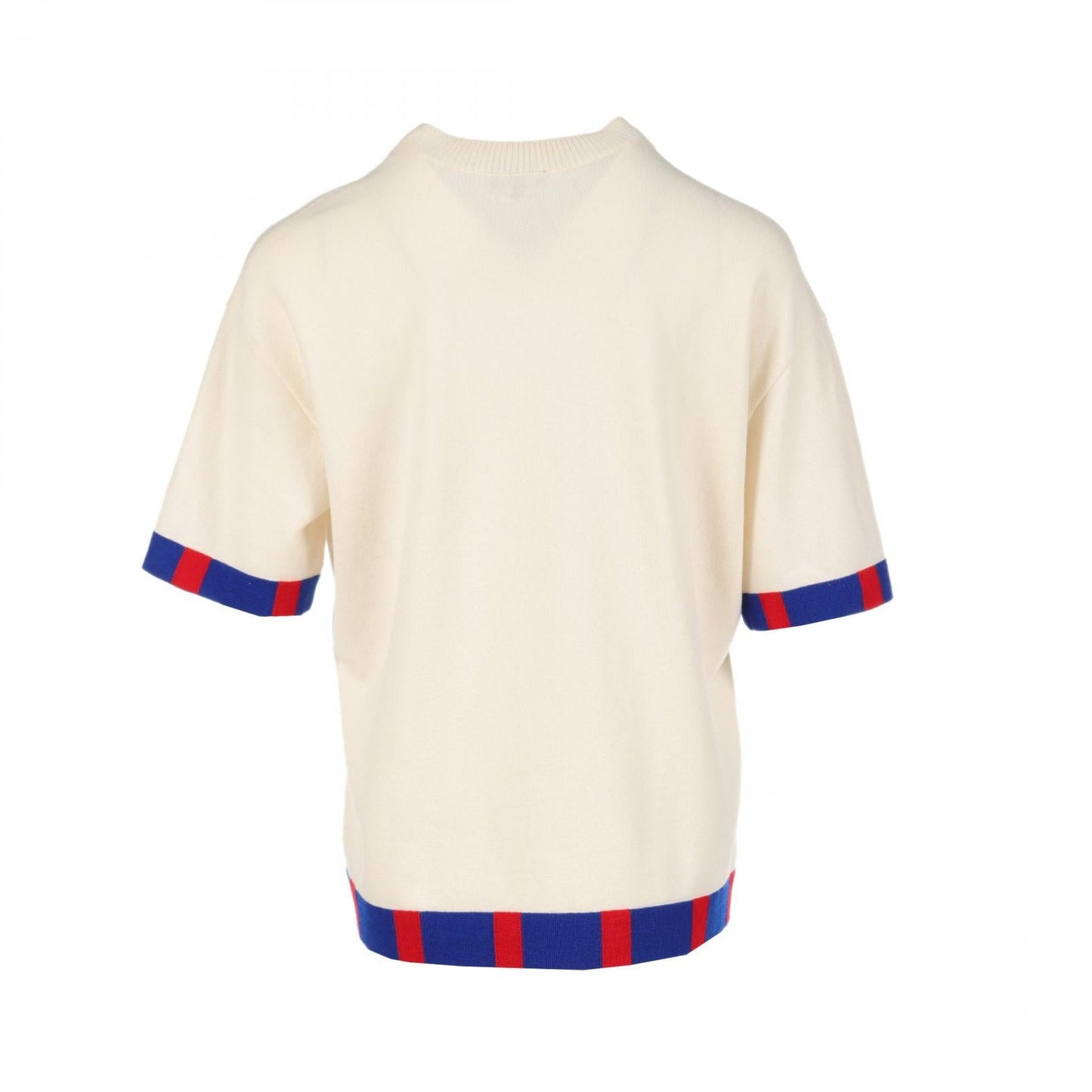 Chanel LA PAUSA Cashmere Knit Top Ivory/Blue/Red