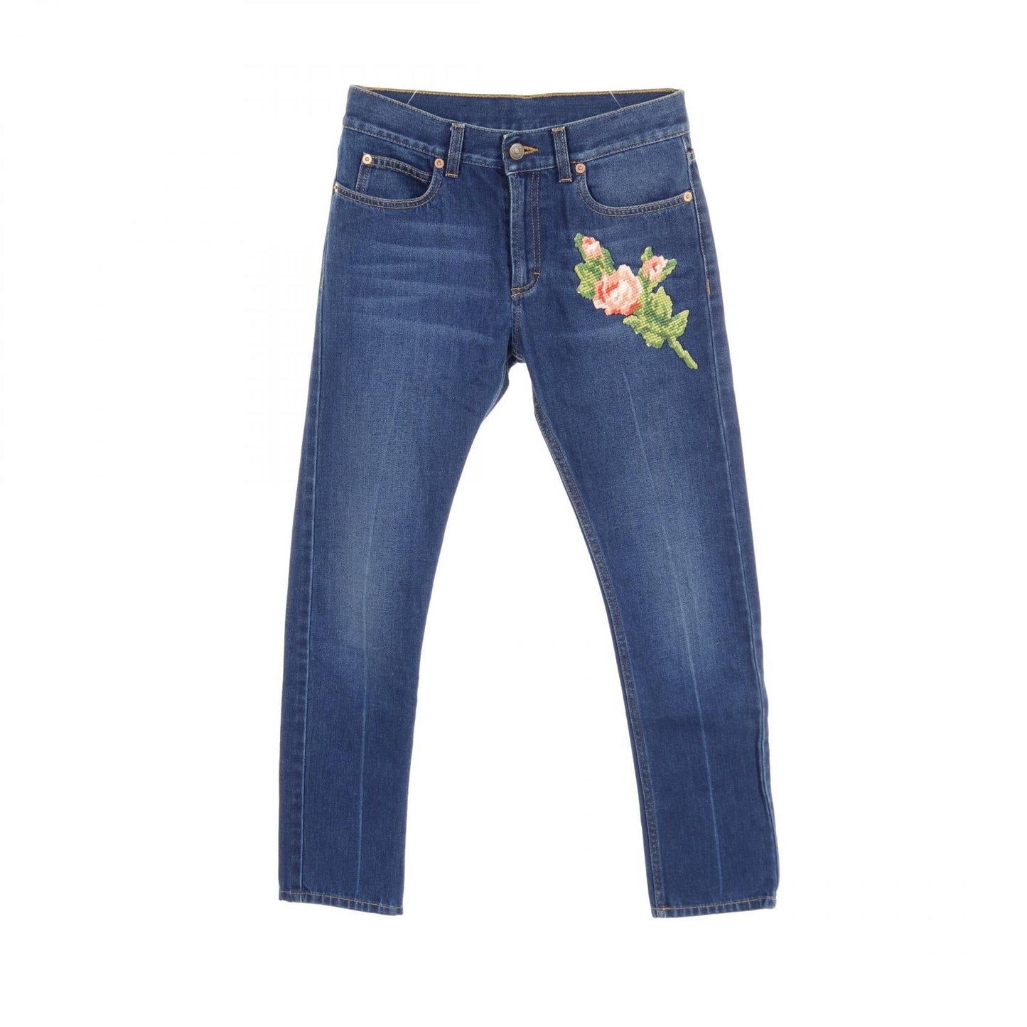 Luxury Gucci Trending 2025 Embroidered Flower Tiger Jeans