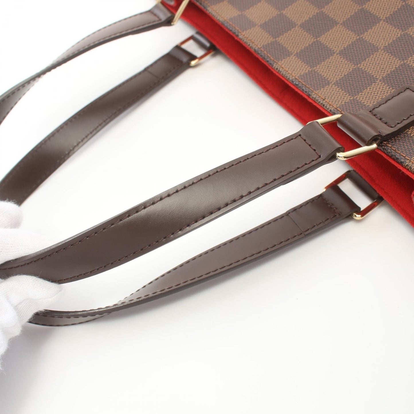Louis Vuitton Damier Canvas Leather Tote Bag N51128