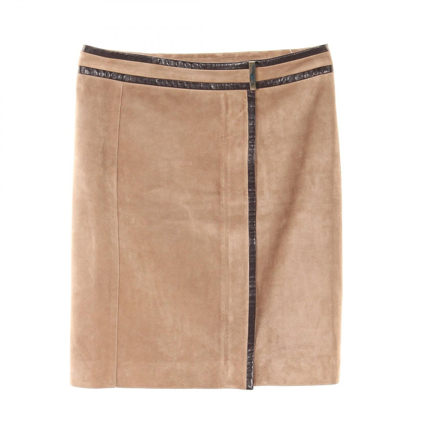 Luxury Gucci Trending 2025 Suede Leather Skirt Beige/Brown