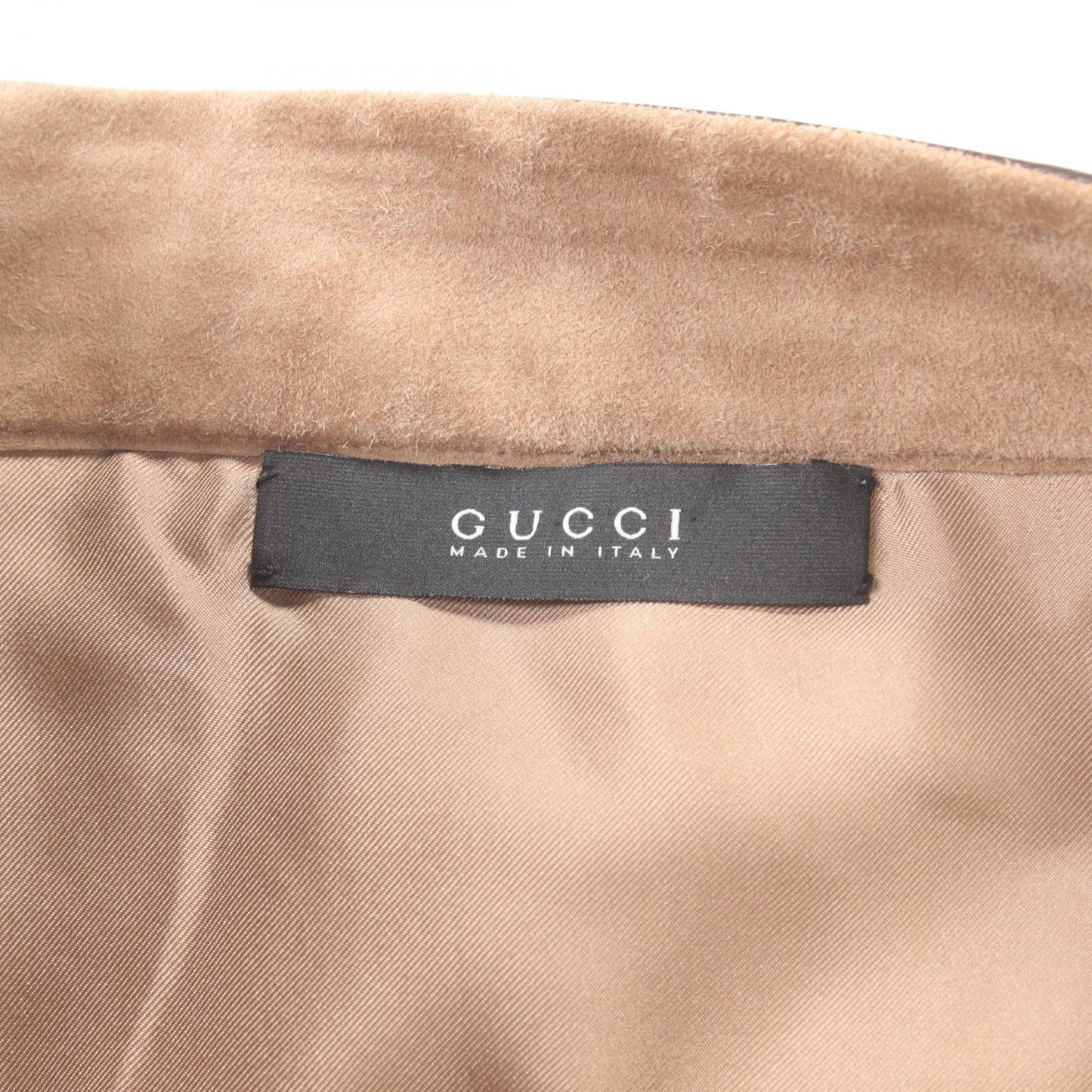Luxury Gucci Trending 2025 Suede Leather Skirt Beige/Brown