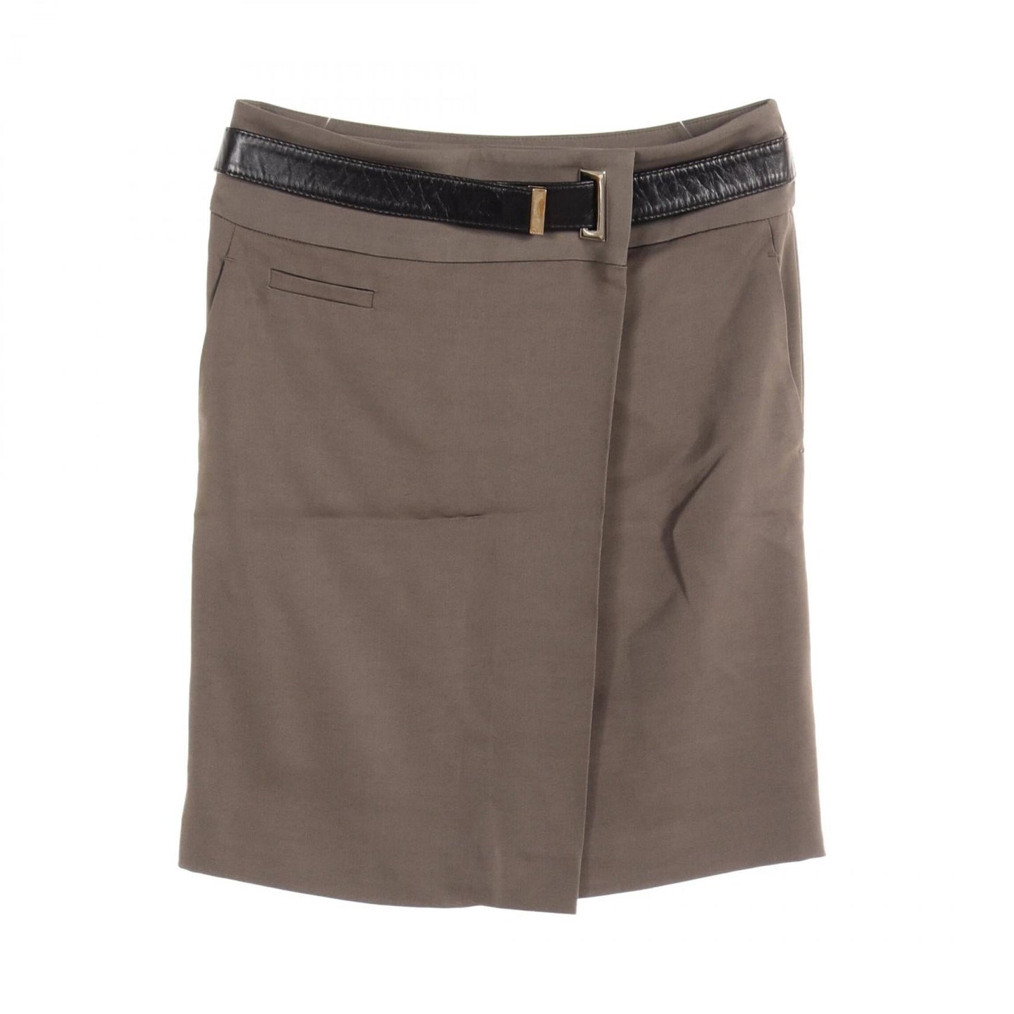 Luxury Gucci Trending 2025 Rayon Wool Leather Skirt
