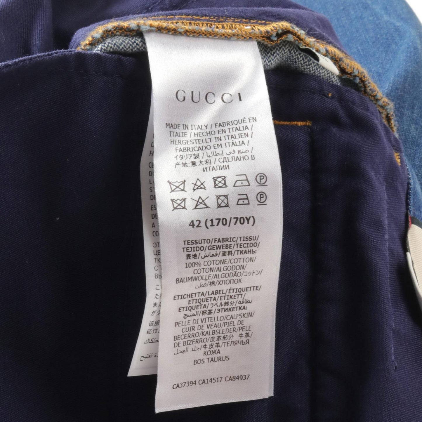 Luxury Gucci Trending 2025 Denim Pants Cotton Navy 625114