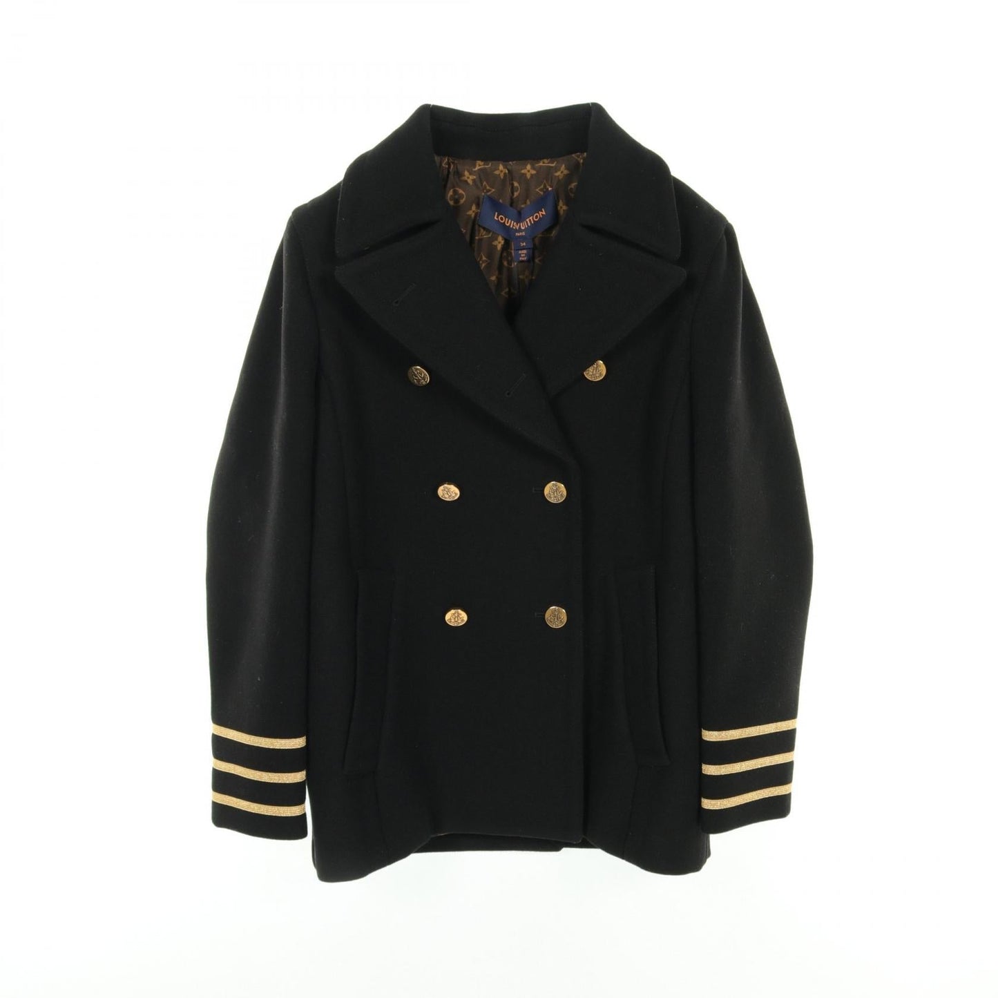 Louis Vuitton Wool Golden Trim Peacoat 1AB6RQ