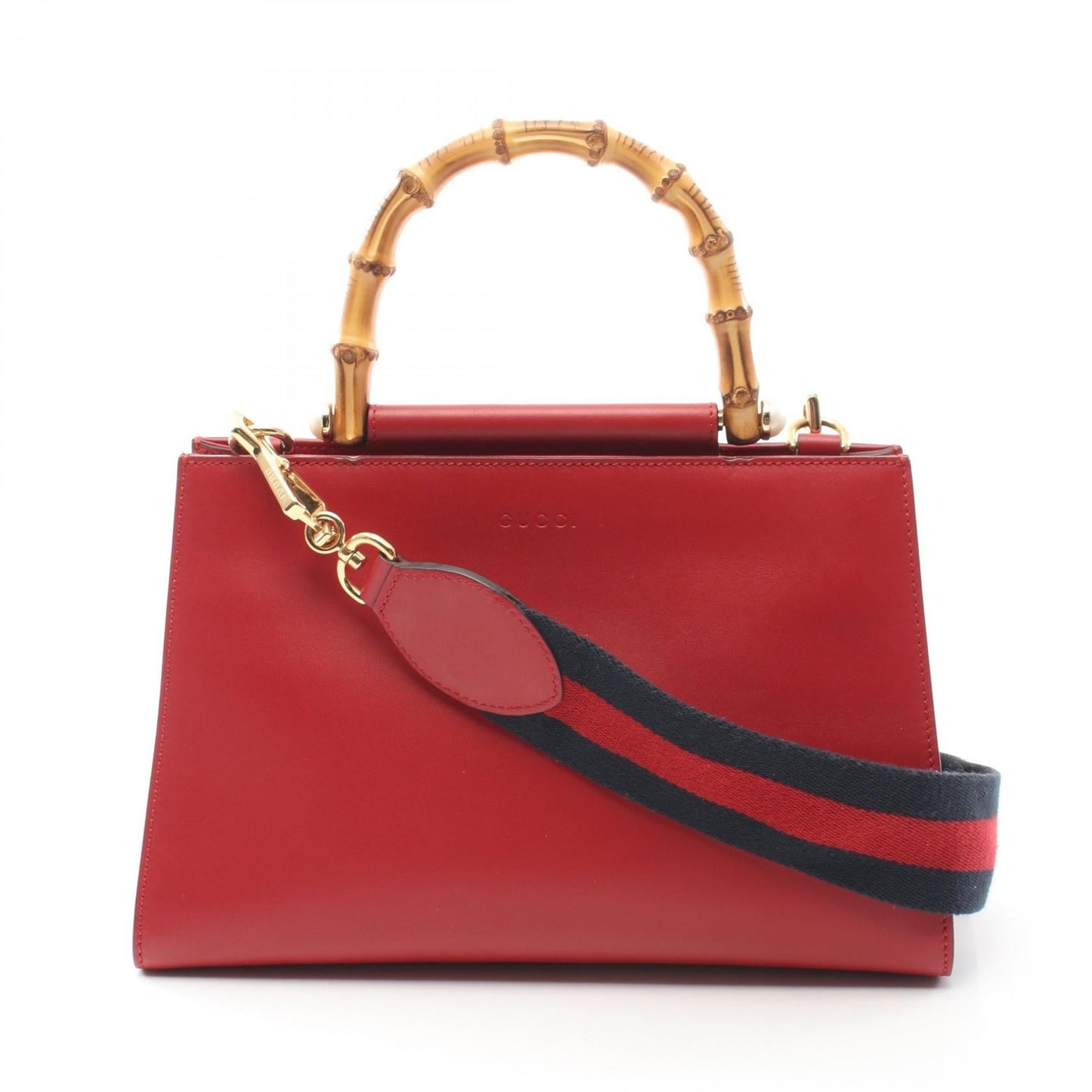 Luxury Gucci Trending 2025 Bamboo Leather Handbag Red 459076
