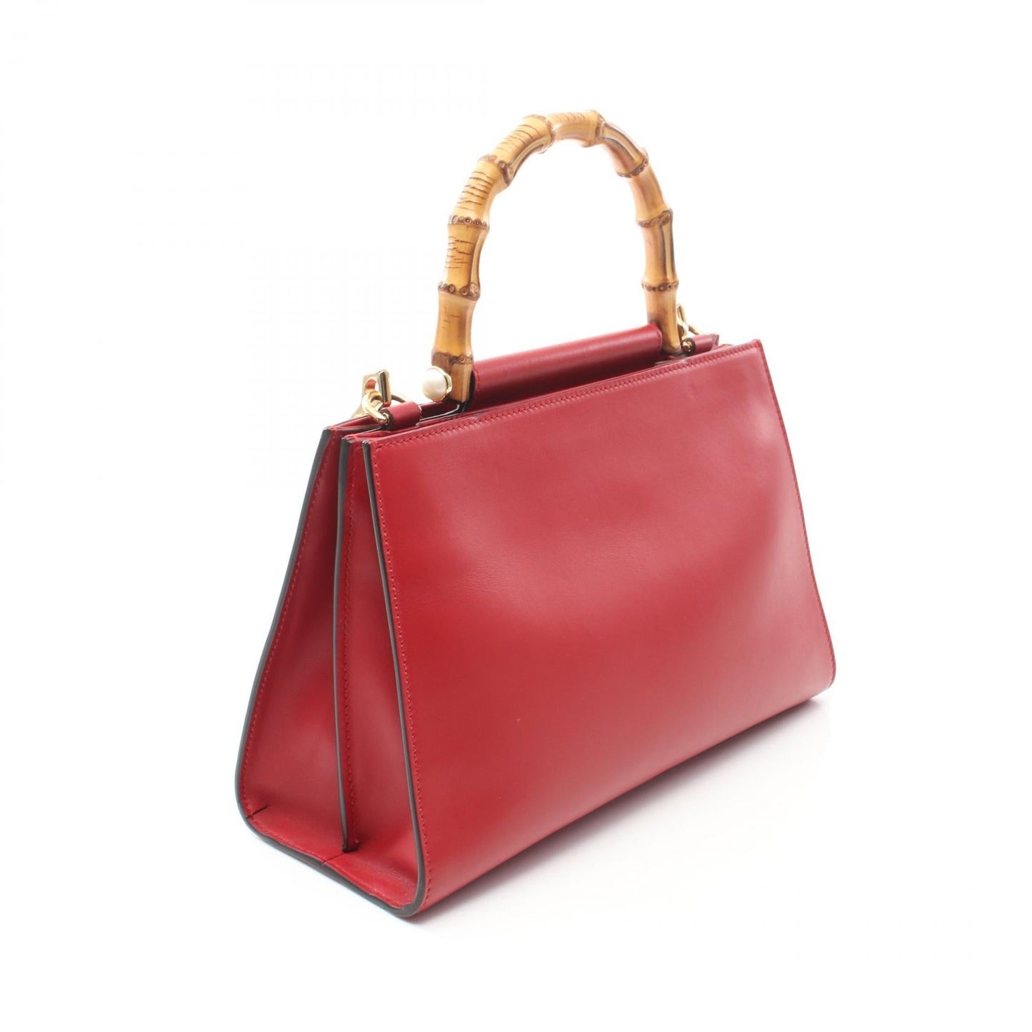 Luxury Gucci Trending 2025 Bamboo Leather Handbag Red 459076