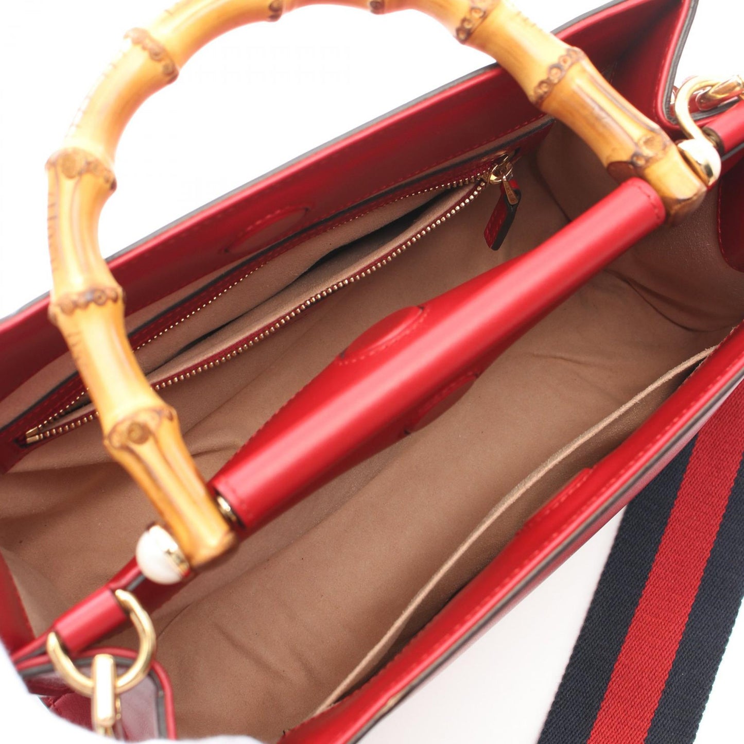 Luxury Gucci Trending 2025 Bamboo Leather Handbag Red 459076