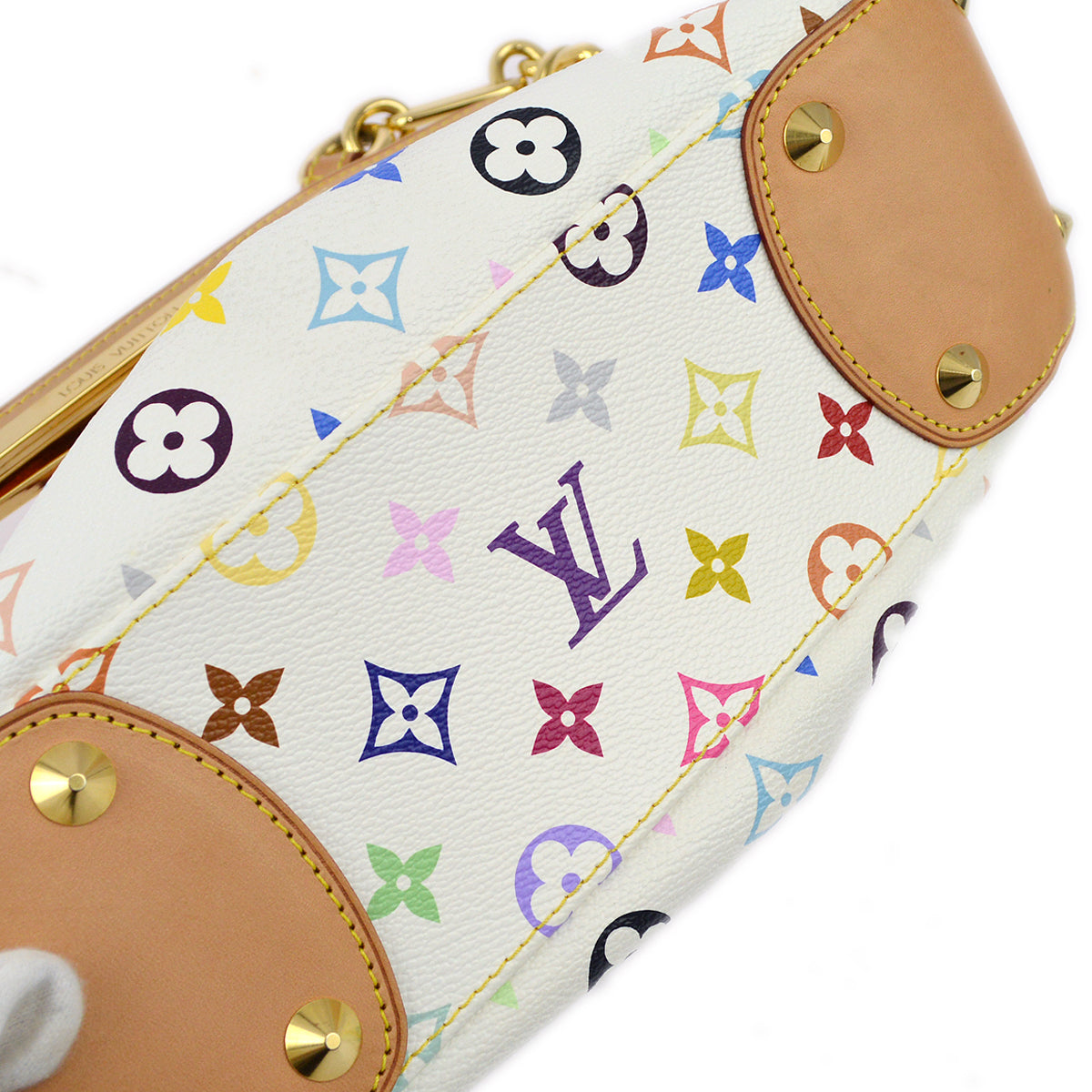 Louis Vuitton 2009 White Monogram Multicolor Judy PM Handbag M40257