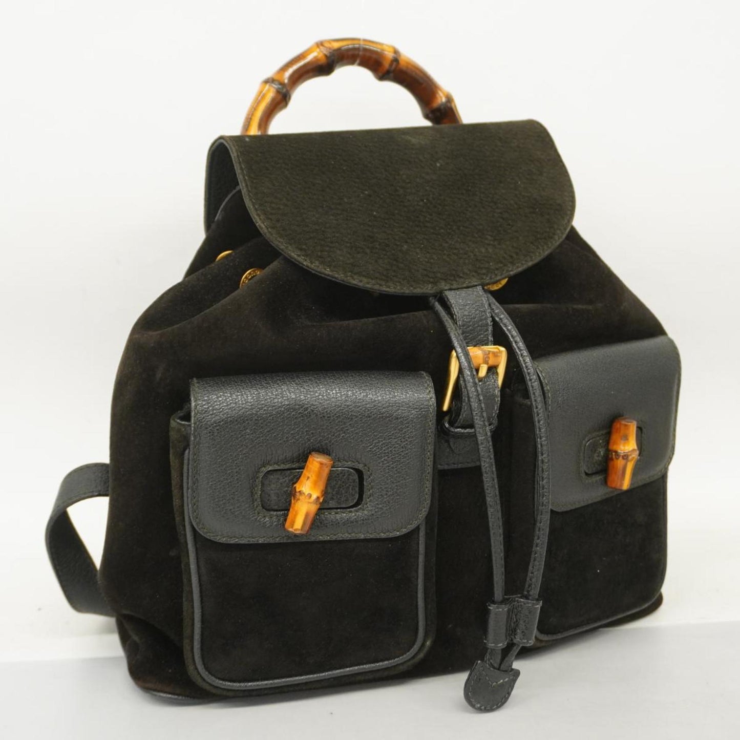 Luxury Gucci Trending 2025 Bamboo  Suede Backpack Bag ()