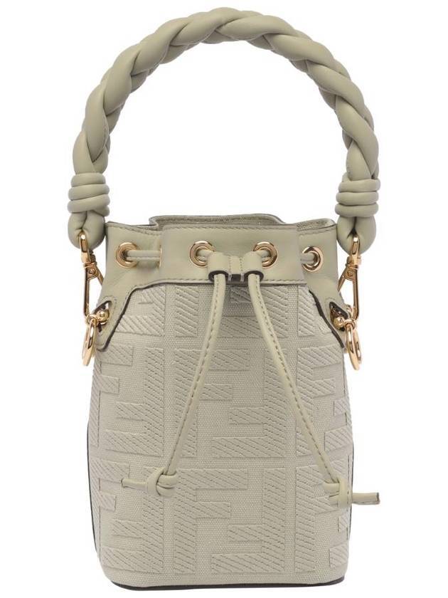 Luxury Fendi Mon Tresor Mini FF Canvas Bucket Bag Green