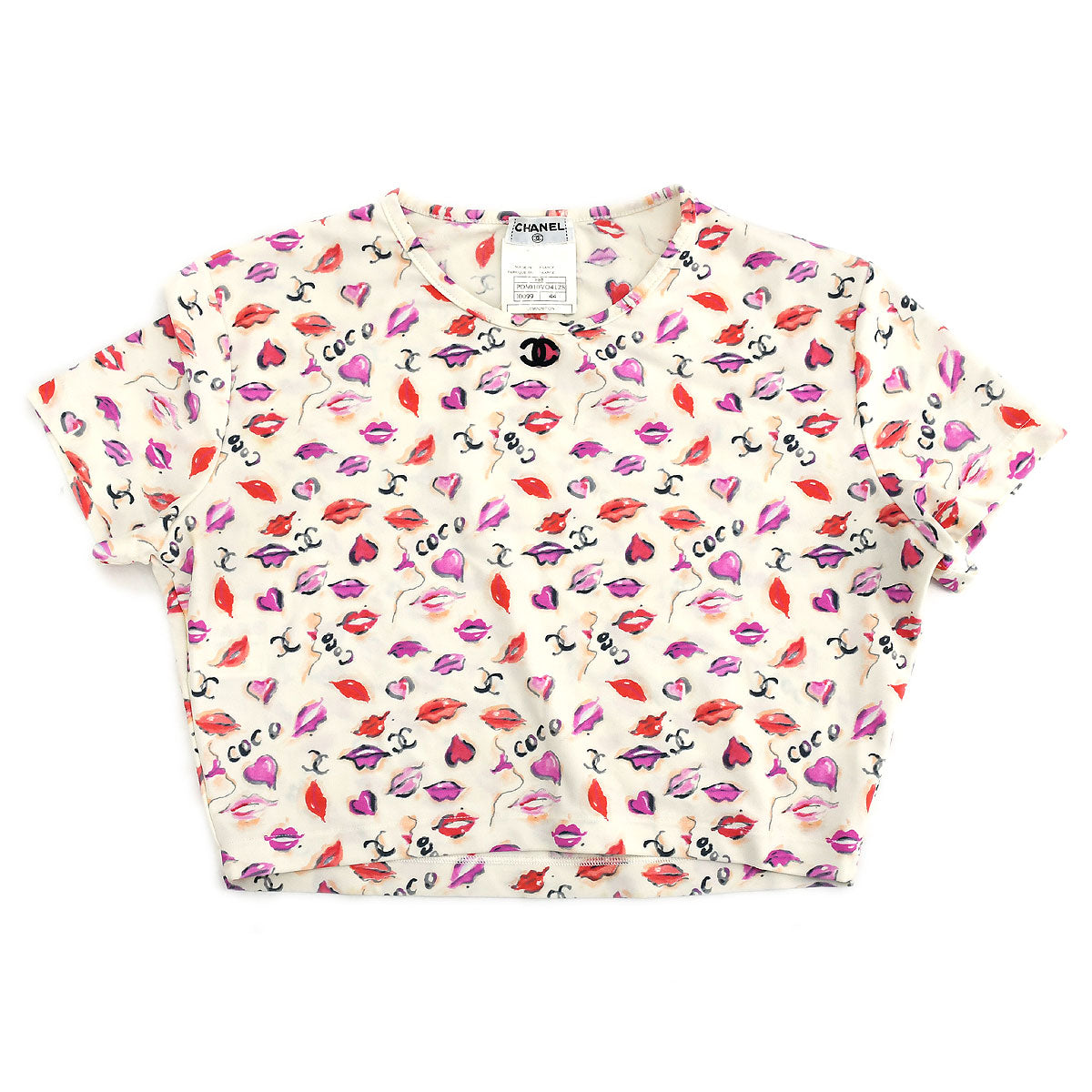 Luxury Chanel 1995 Spring lip-print crop top #44