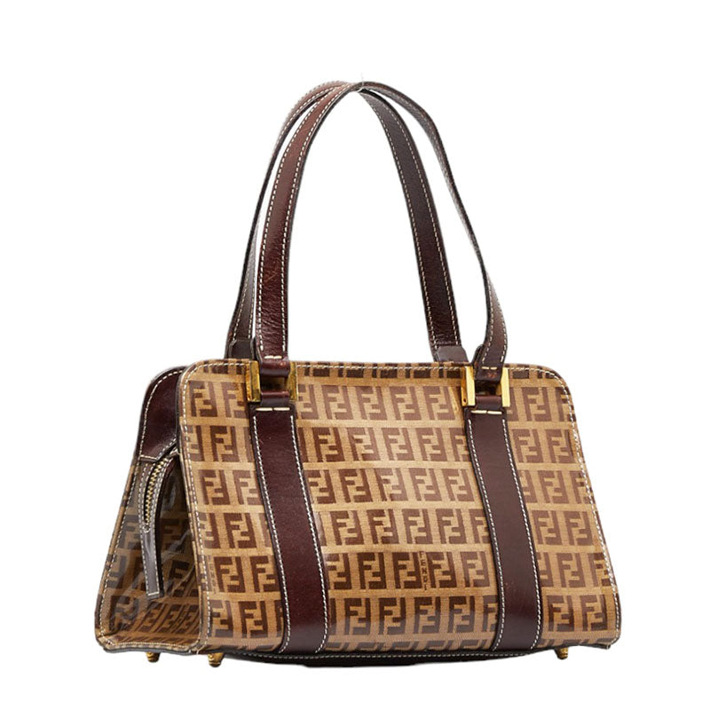 Luxury FendiZucchino Coated Canvas Handbag - '10s