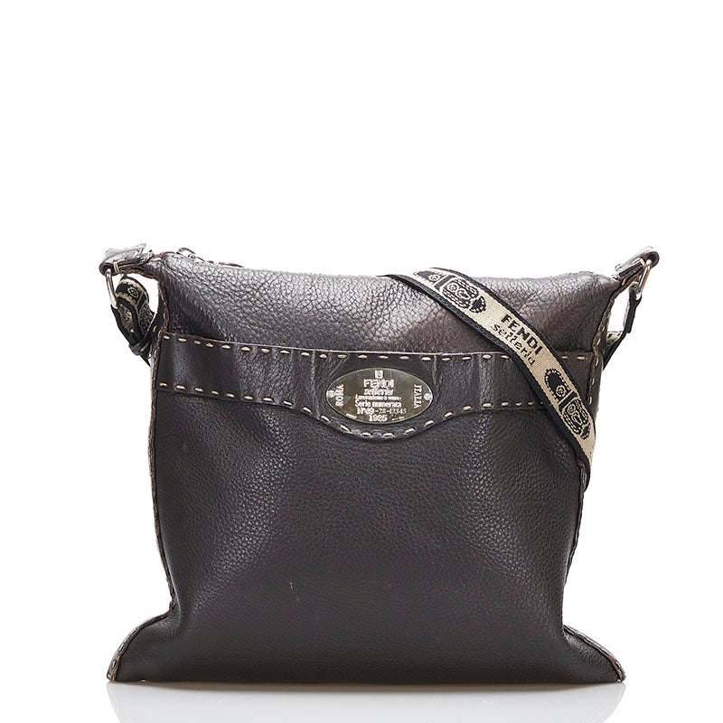 Luxury FendiSelleria Leather Crossbody Bag - '10s