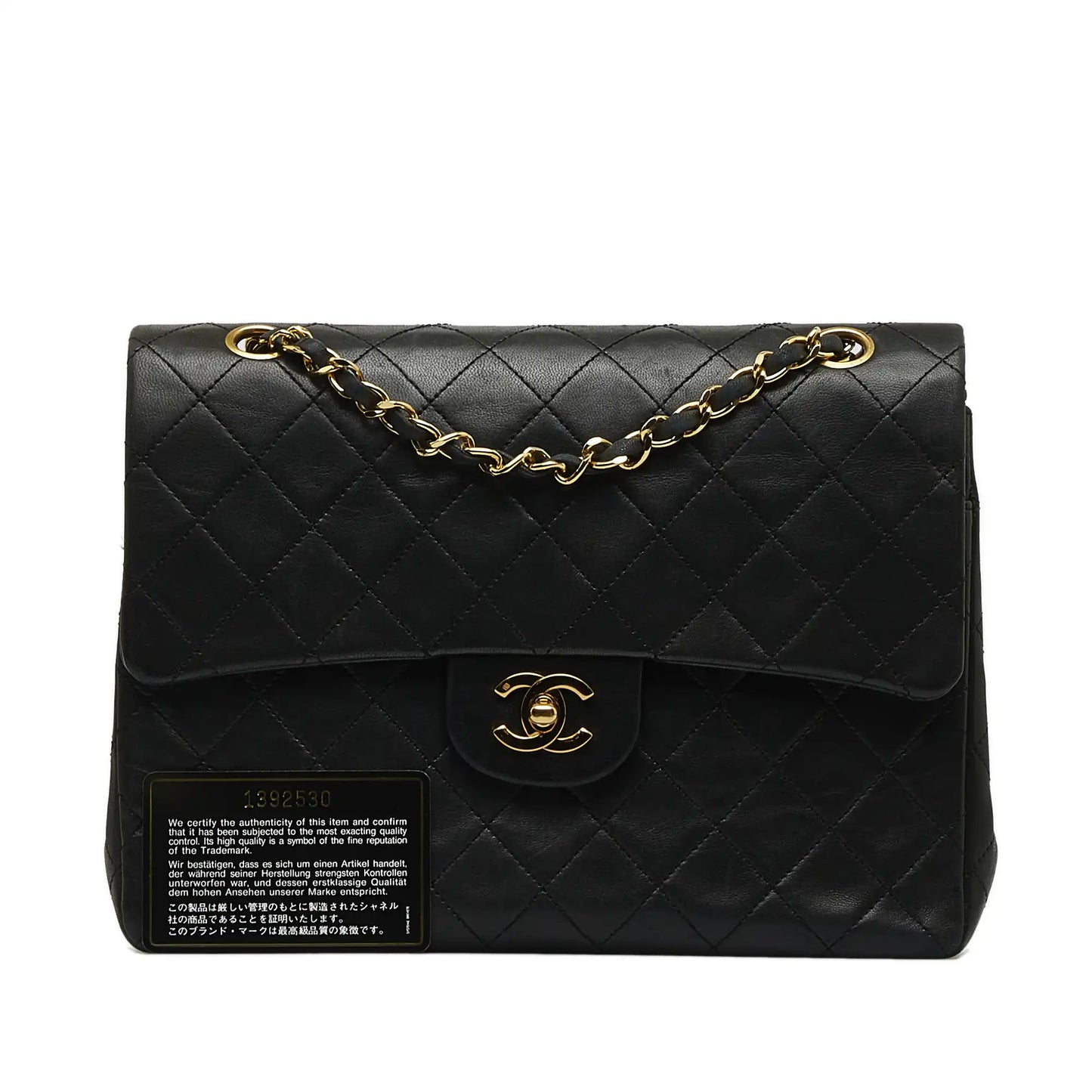 Luxury Chanel Classic Double Flap Medium Tall Black Lambskin Gold