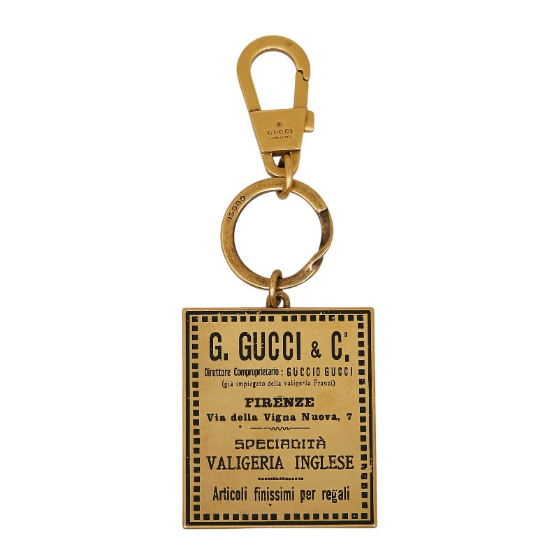 Luxury Gucci Trending 2025 Vintage Label Metal Keychain Keyring Bag Charm