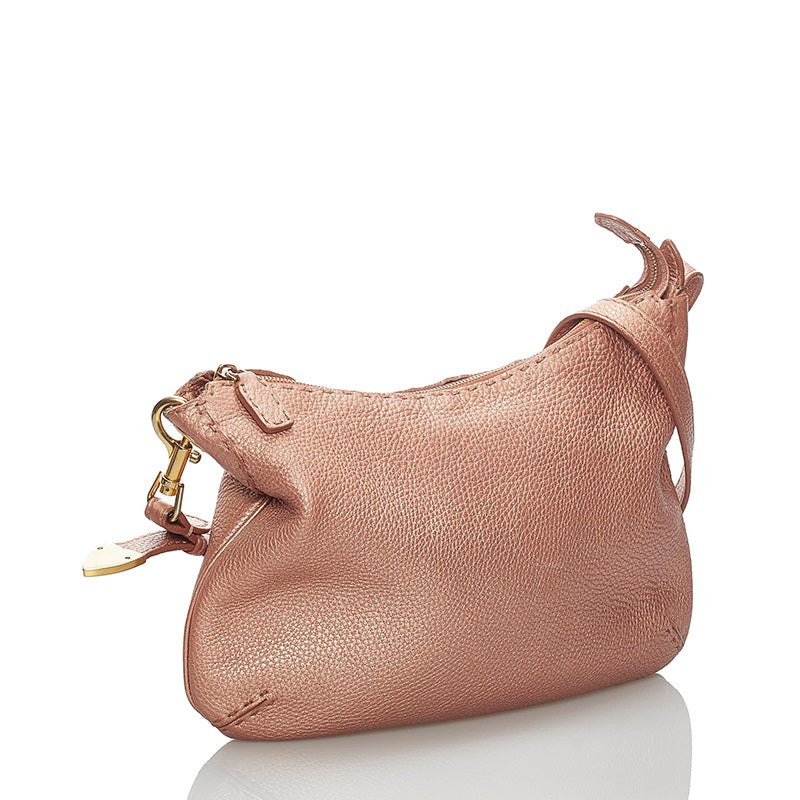 Luxury Fendi Selleria Leather Crossbody Bag - '10s