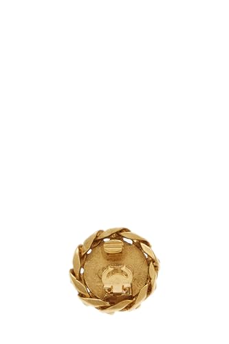 Chanel,  Gold & Crystal 'CC' Chain Border Earrings, Gold