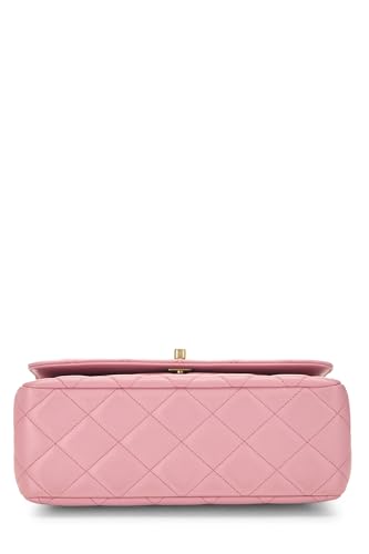 Chanel,  Pink Quilted Lambskin Top Handle Rectangular Flap Small, Pink