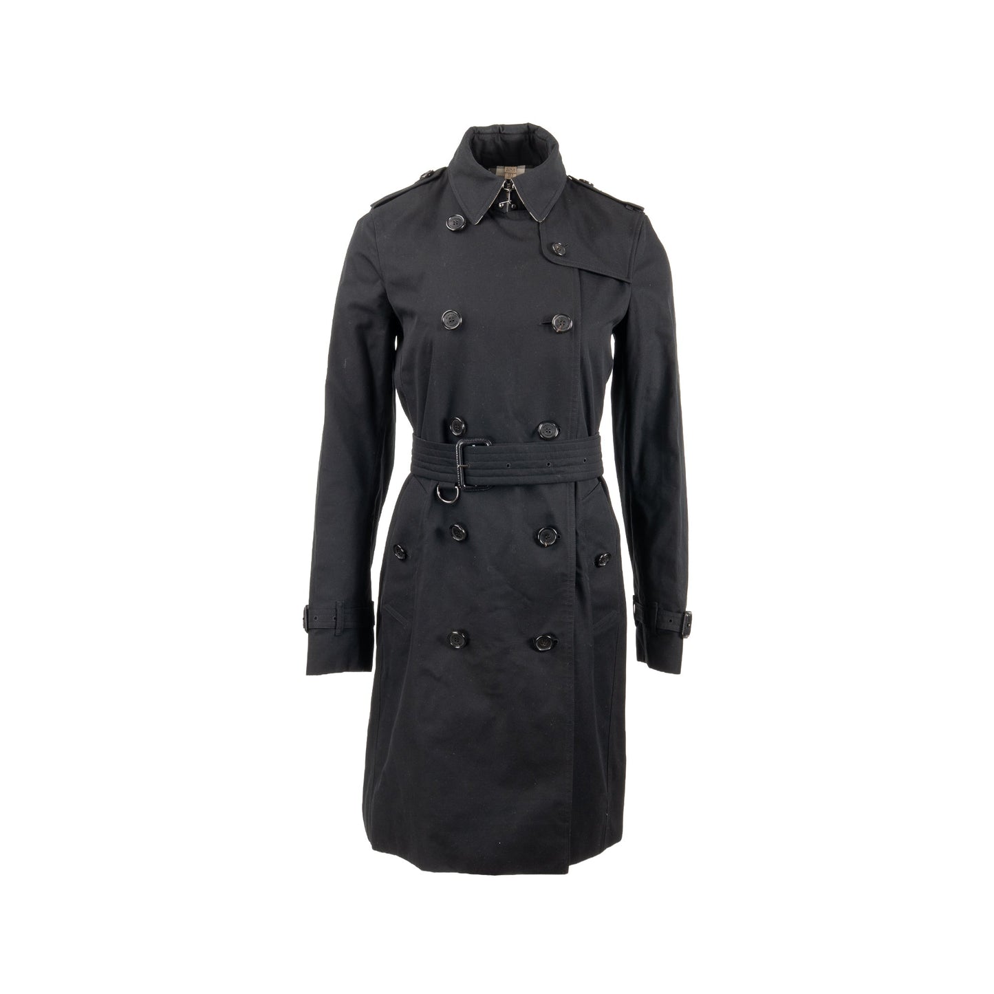 Burberry size UK8 kensington long trench coat black