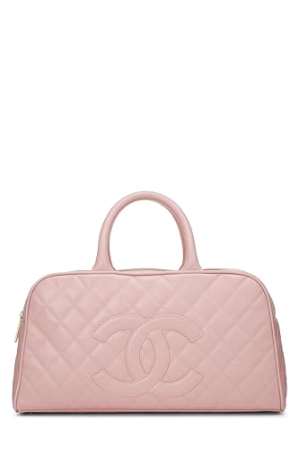 Chanel,  Pink Quilted Caviar Bowler, Pink