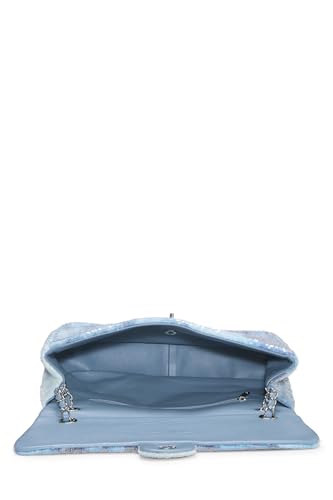 Chanel,  Blue Sequin Waterfall Flap Bag Maxi, Blue