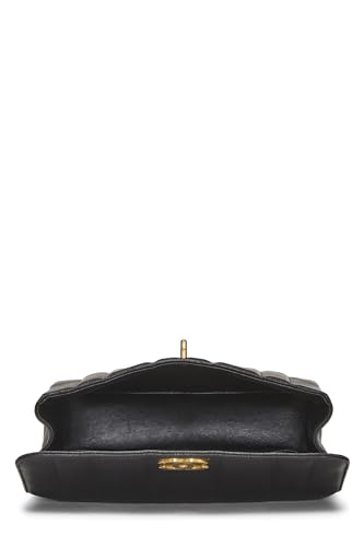 Chanel,  Black Vertical Caviar Half Flap Medium, Black