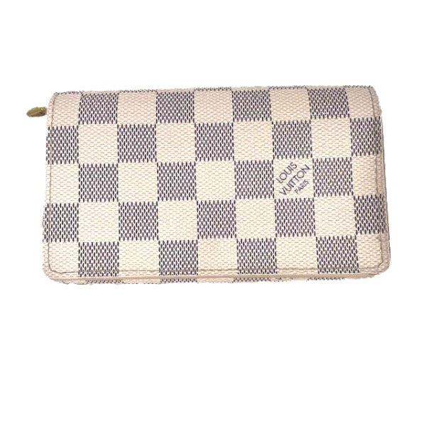 LOUIS VUITTON Bifold Wallet N61744 Damier Azur canvas, leather white Portefeuille Tresol Women()