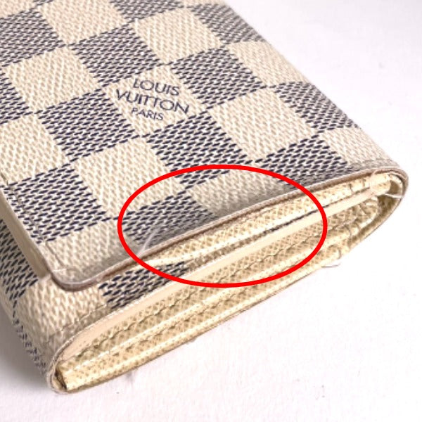 LOUIS VUITTON Bifold Wallet N61744 Damier Azur canvas, leather white Portefeuille Tresol Women()