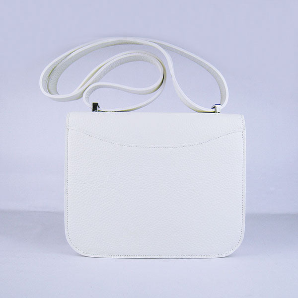 Luxury Hermes Constance Cowskin Leather Bag H017 white silver